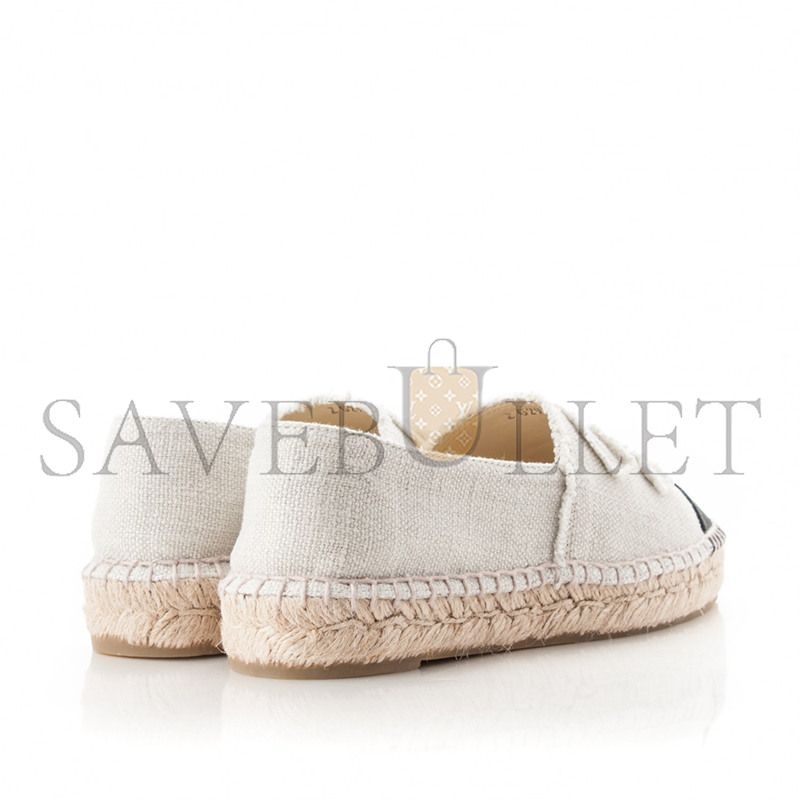 Ch*el linen cc espadrilles beige black g29762